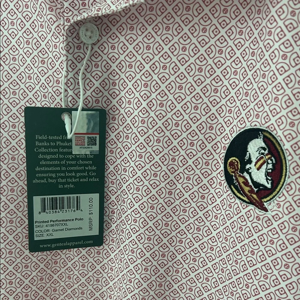 Men’s Genteal FSU Polo Shirt - Picture 4 of 4